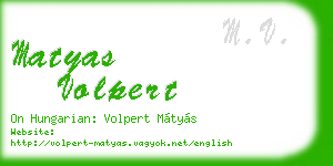 matyas volpert business card